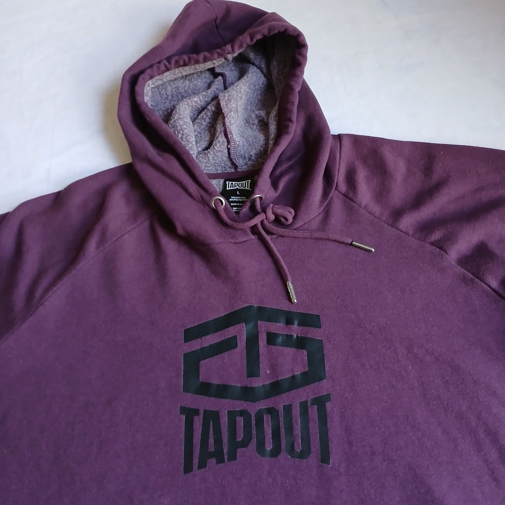 Tapout Hoodie Large Fleece Pullover Drawstring Pocket Grunge Streetwear Y2k